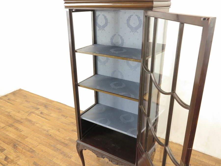 アンティーク家具　ショーケース　クィーンアン