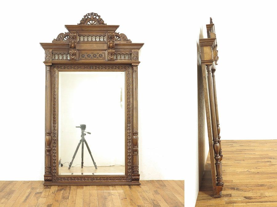 アンティーク家具　オーバーマントルミラー