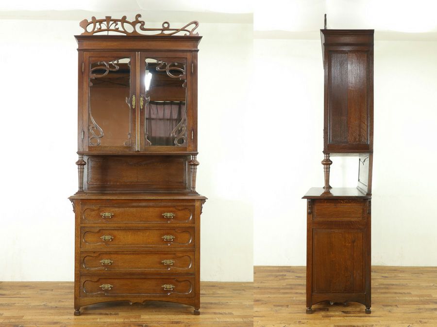 アンティーク家具　アールヌーボーキャビネット