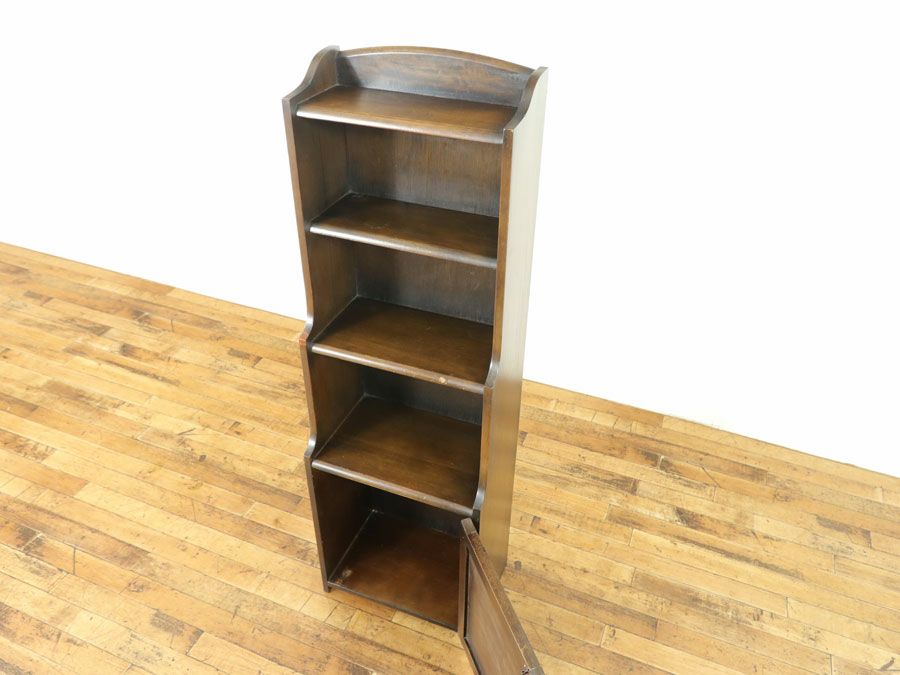 スリムサイズ 扉付き 本棚 ブックシェルフ 57405b | アンティーク