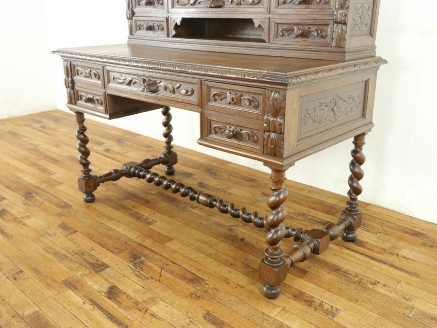 グリーンマン　アンティークデスク　仏アンティーク