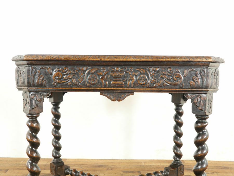 彫刻サイドテーブル　アンティークフレックス