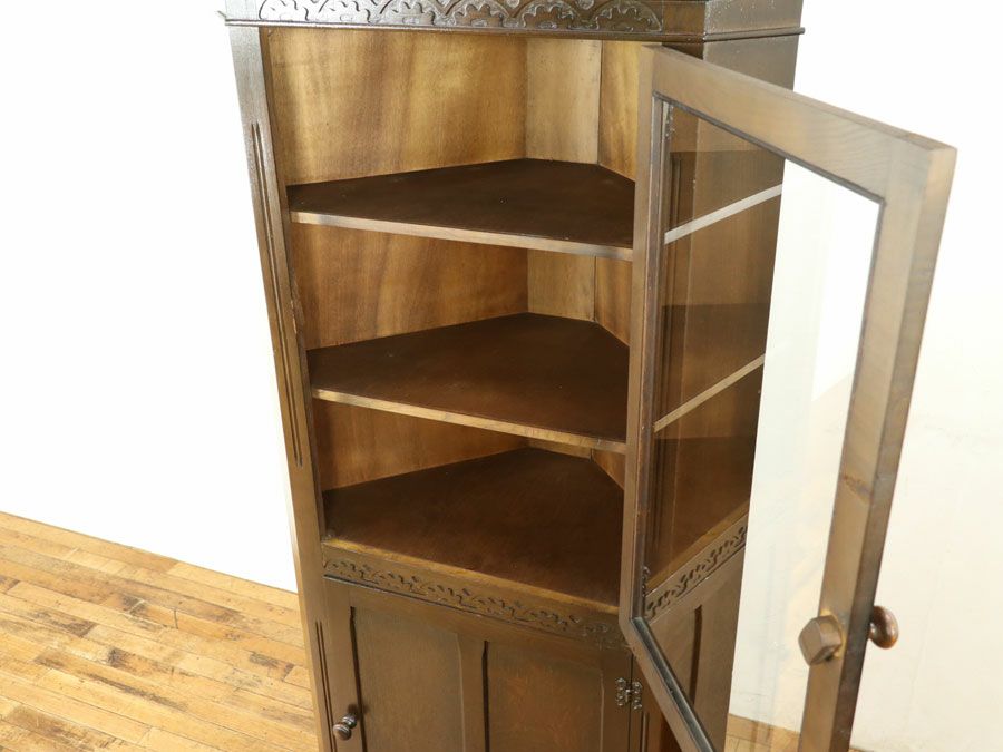 アンティーク家具 コーナーキャビネット 58574