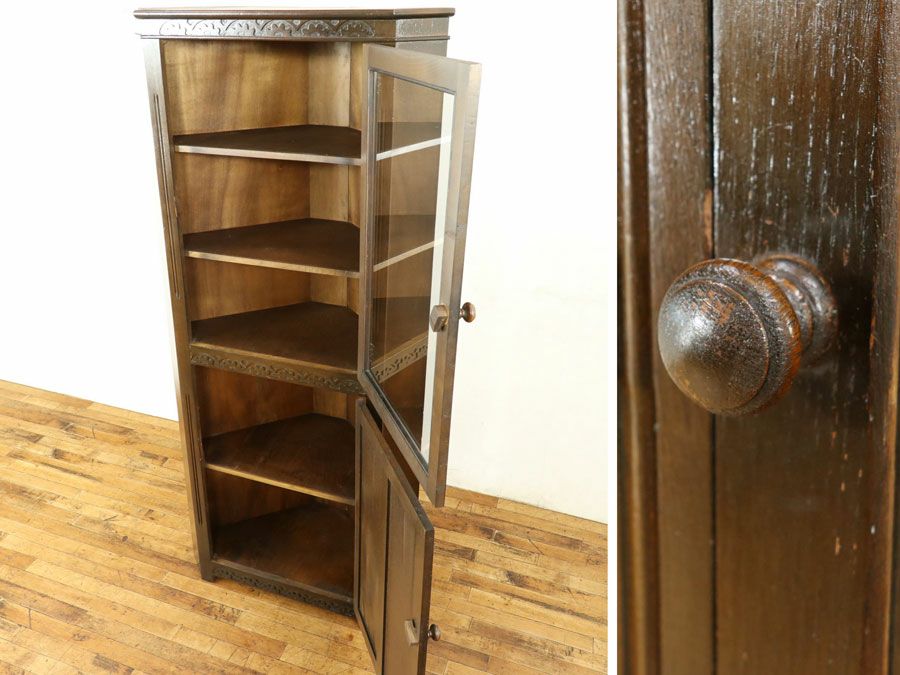 アンティーク家具 コーナーキャビネット 58574