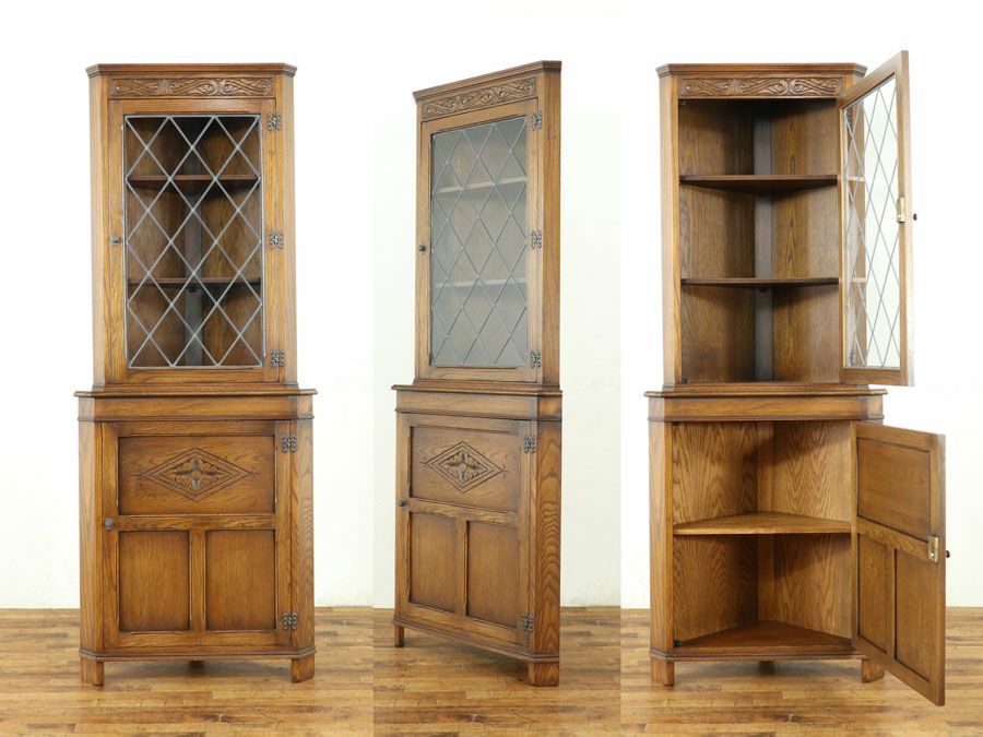 アンティーク家具 コーナーキャビネット 58729