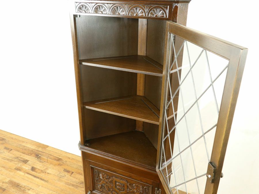 アンティーク家具 コーナーキャビネット 58626