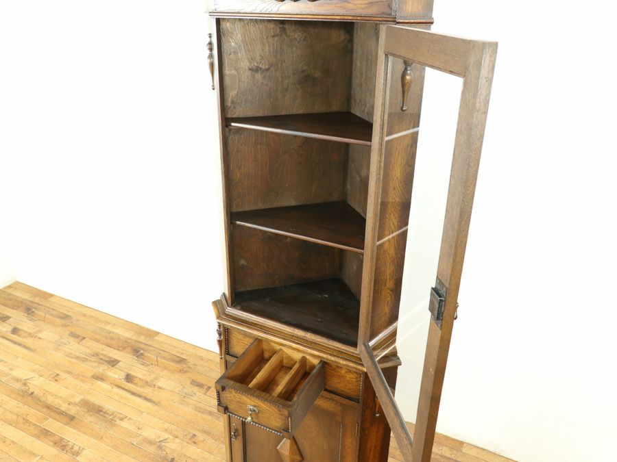 アンティーク家具 コーナーキャビネット 58727