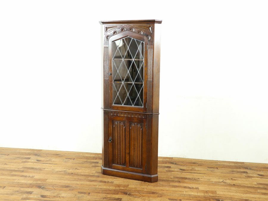 アンティーク家具 コーナーキャビネット 58625