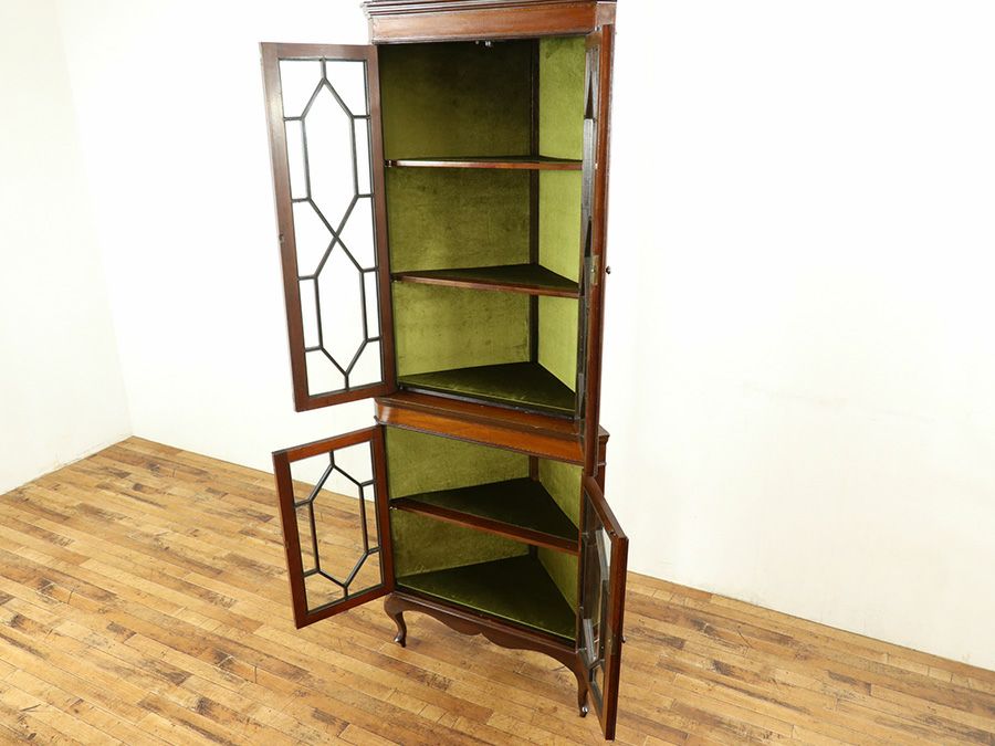 アンティーク家具 コーナーキャビネット 58751