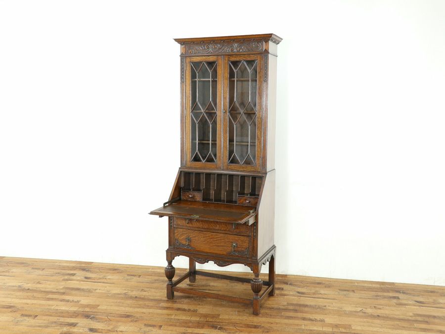 イギリスアンティーク家具 ビューローブックケース