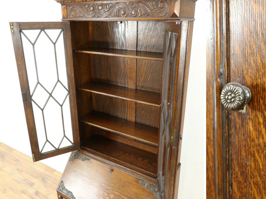 イギリスアンティーク家具 ビューローブックケース