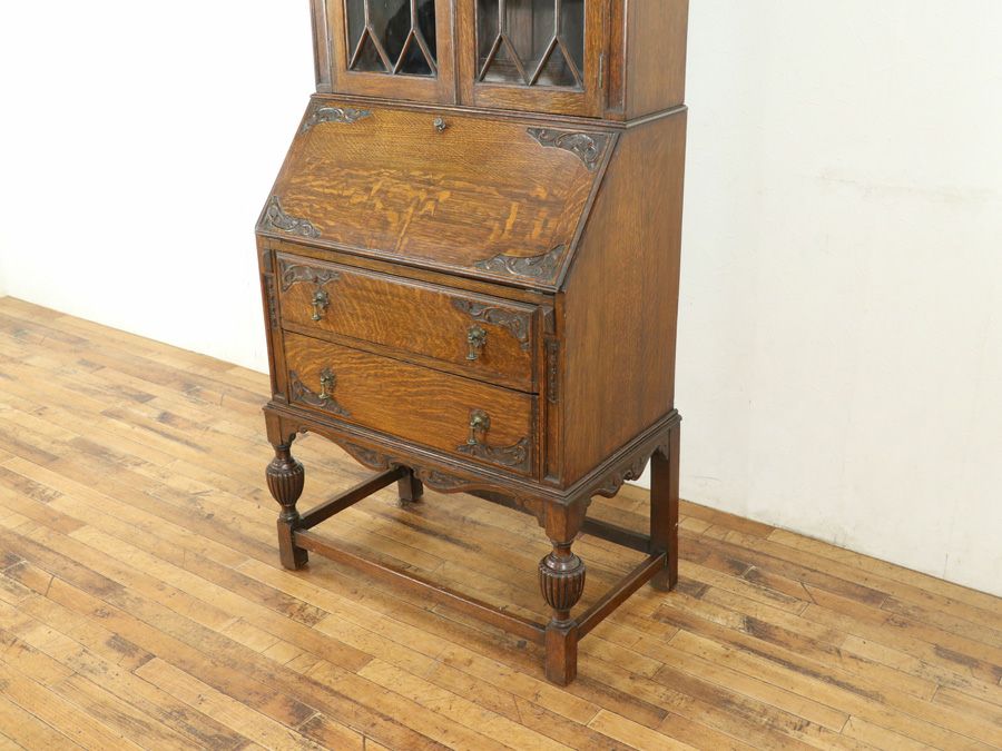 イギリスアンティーク家具 ビューローブックケース