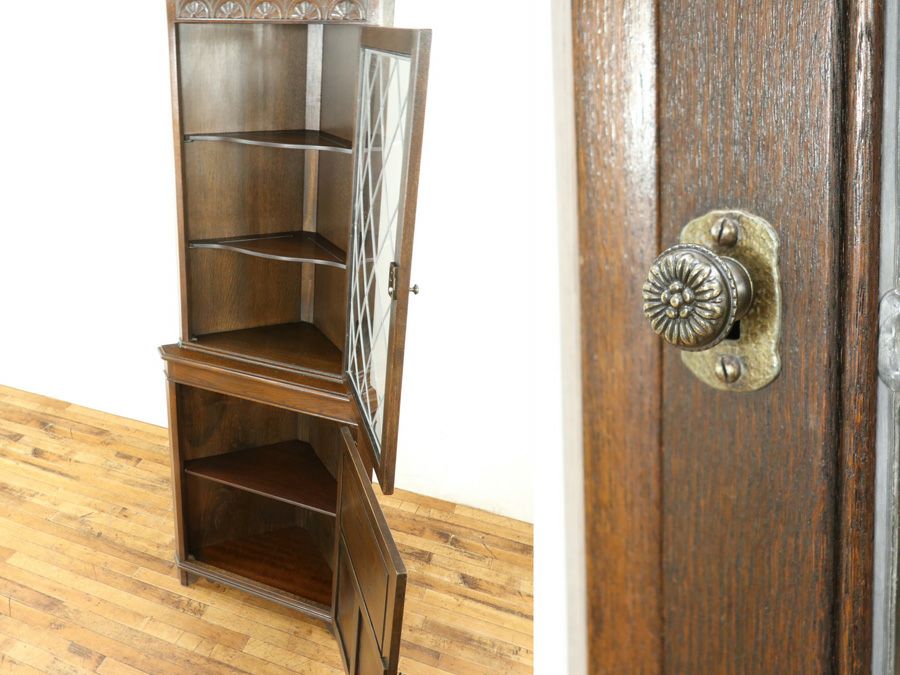 アンティーク家具 コーナーキャビネット 58862