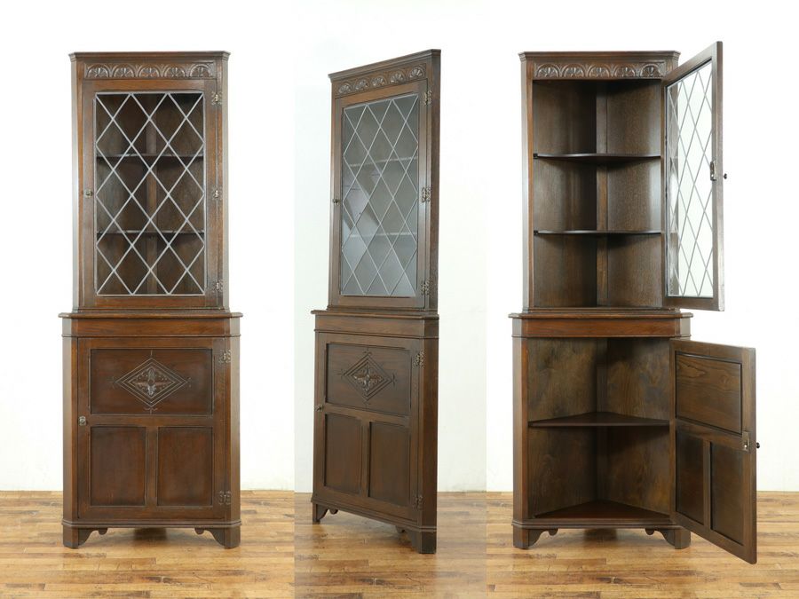 アンティーク家具 コーナーキャビネット 58862