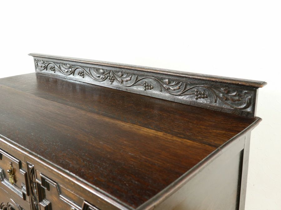 アンティーク家具 ブドウ彫刻デスク 58917b