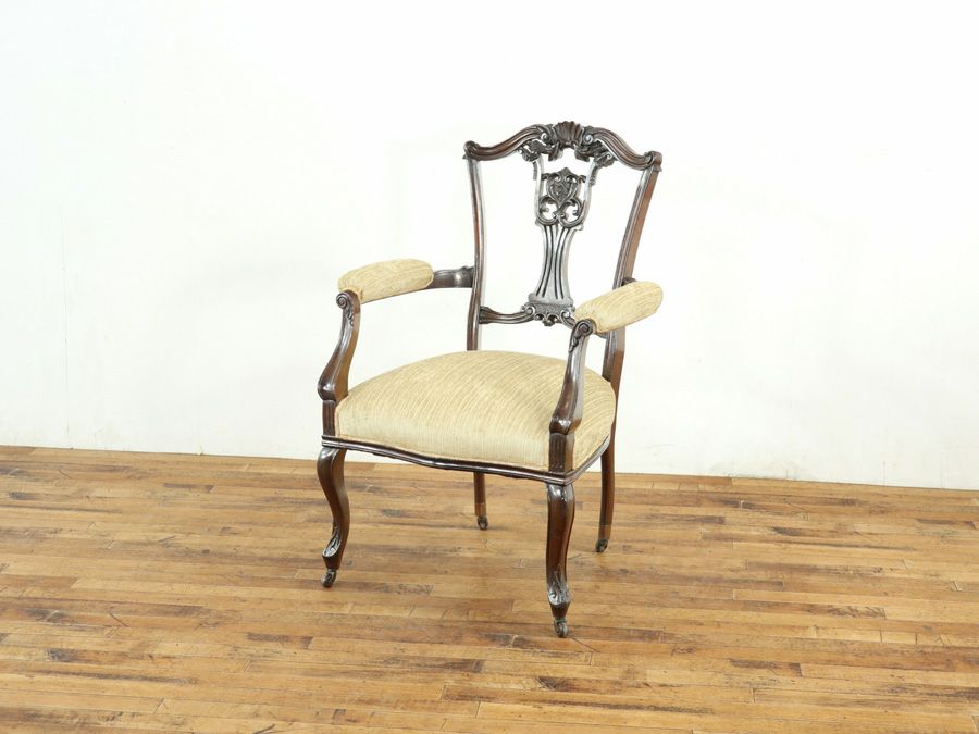アンティーク家具 張替済アームチェア 58855