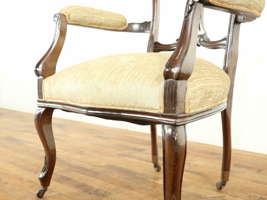 アンティーク家具 張替済アームチェア 58855