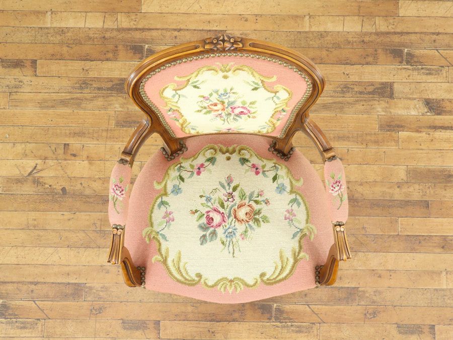 アンティーク家具 プチポワンチェア 64897b