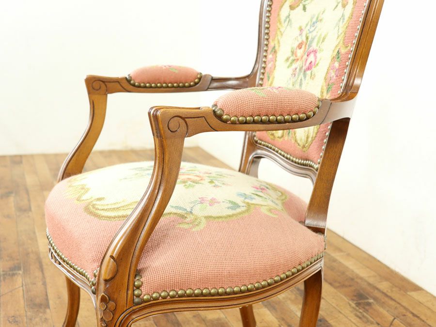 アンティーク家具 プチポワンチェア 64897b