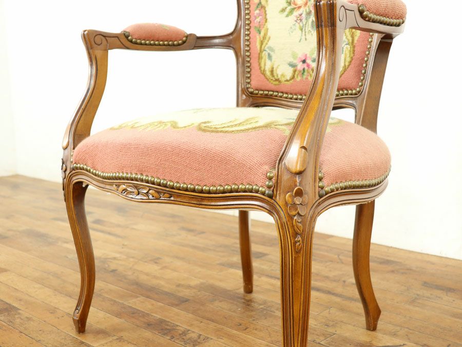 アンティーク家具 プチポワンチェア 64897b