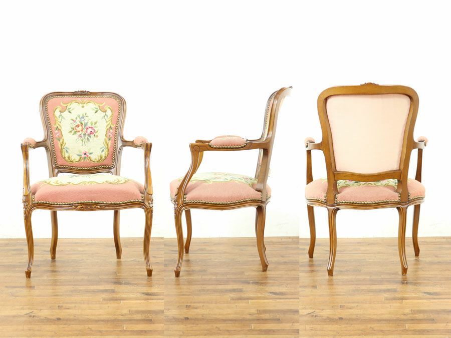 アンティーク家具 プチポワンチェア 64897b