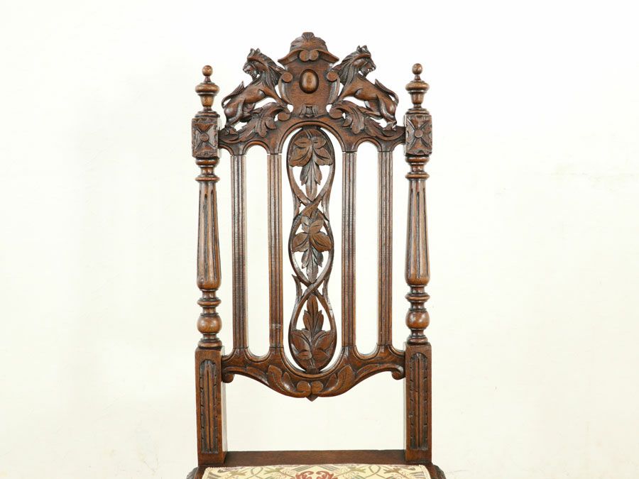 アンティーク 張替済ダイニングチェア 64928a