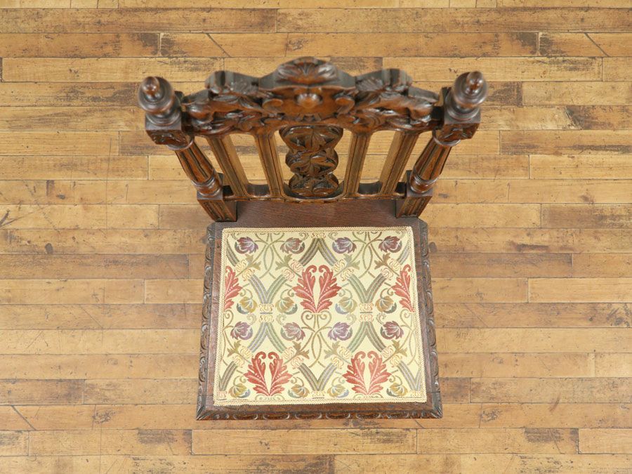 アンティーク 張替済ダイニングチェア 64928a