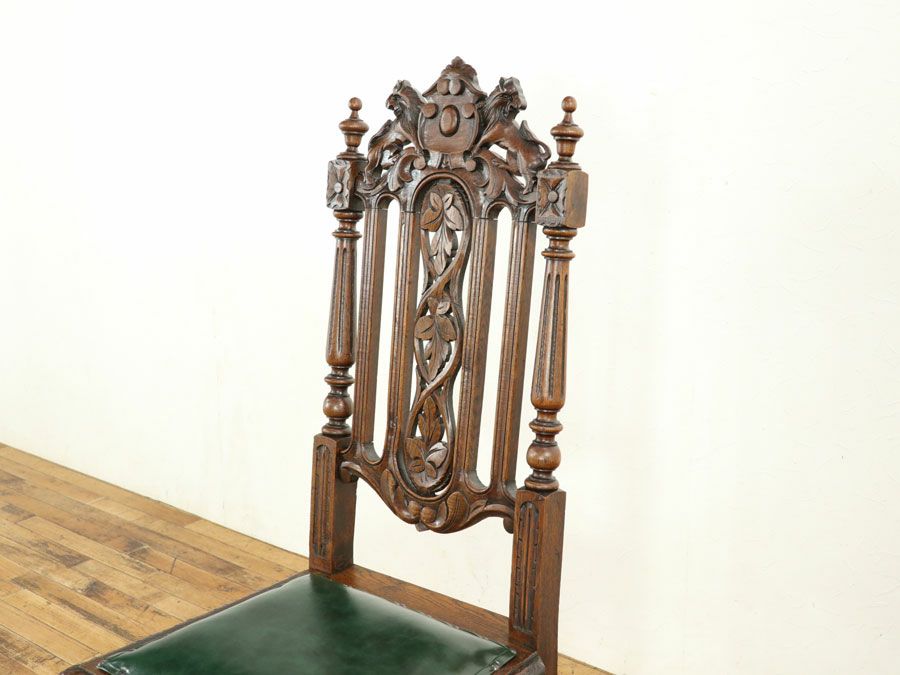 アンティーク 張替済ダイニングチェア 64928c