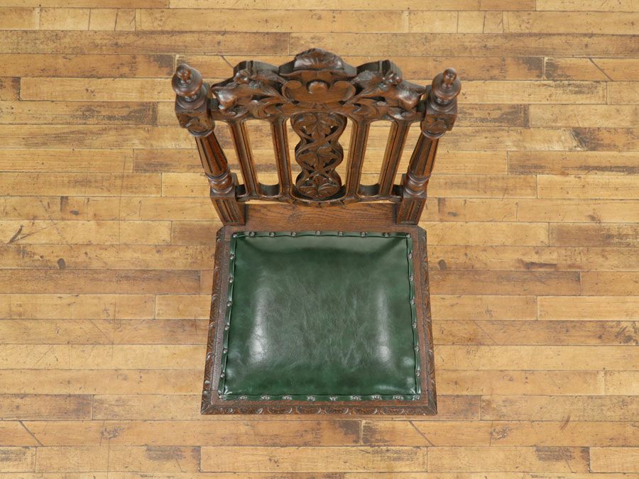 アンティーク 張替済ダイニングチェア 64928c