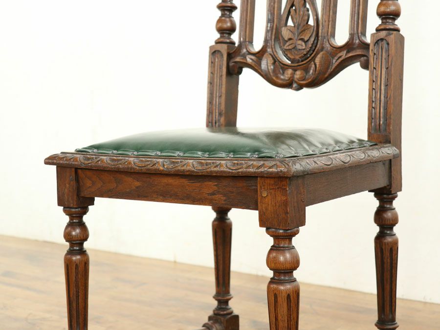 アンティーク 張替済ダイニングチェア 64928c