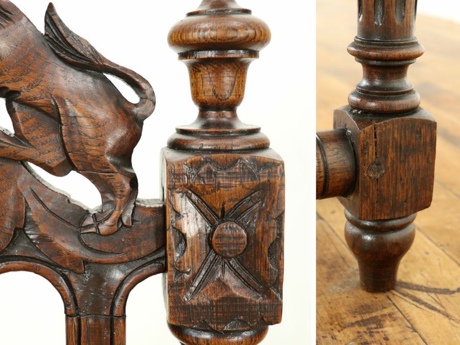 アンティーク 張替済ダイニングチェア 64928c