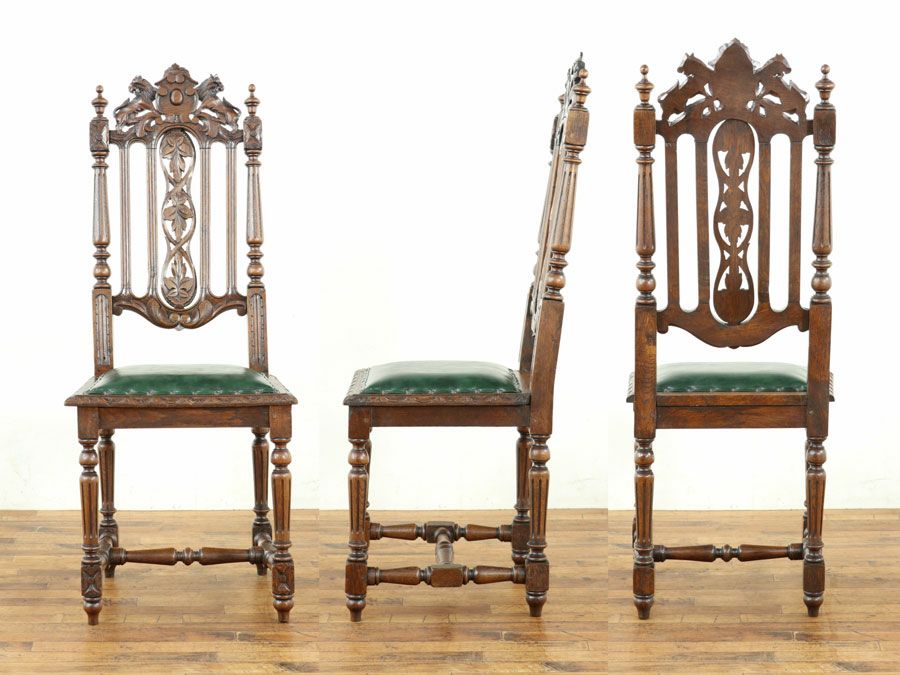 アンティーク 張替済ダイニングチェア 64928c