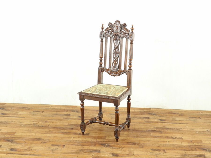 アンティーク 張替済ダイニングチェア 64928e