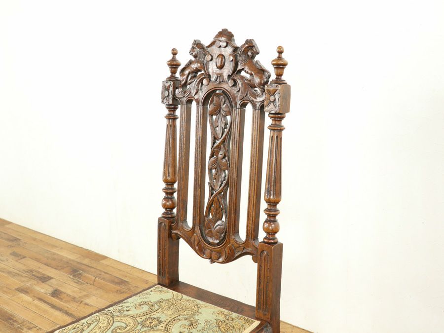 アンティーク 張替済ダイニングチェア 64928e