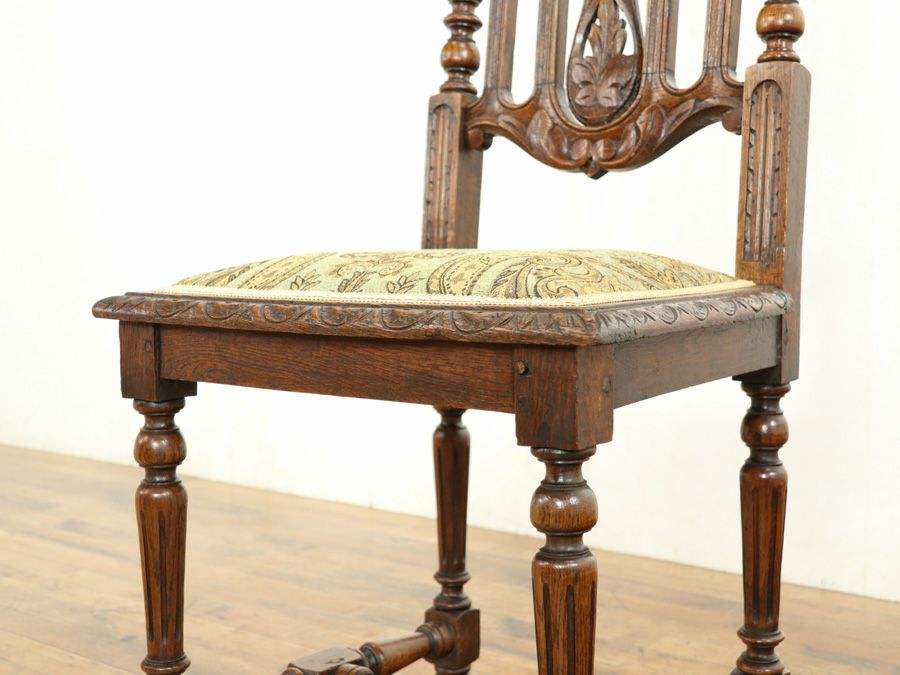 アンティーク 張替済ダイニングチェア 64928e