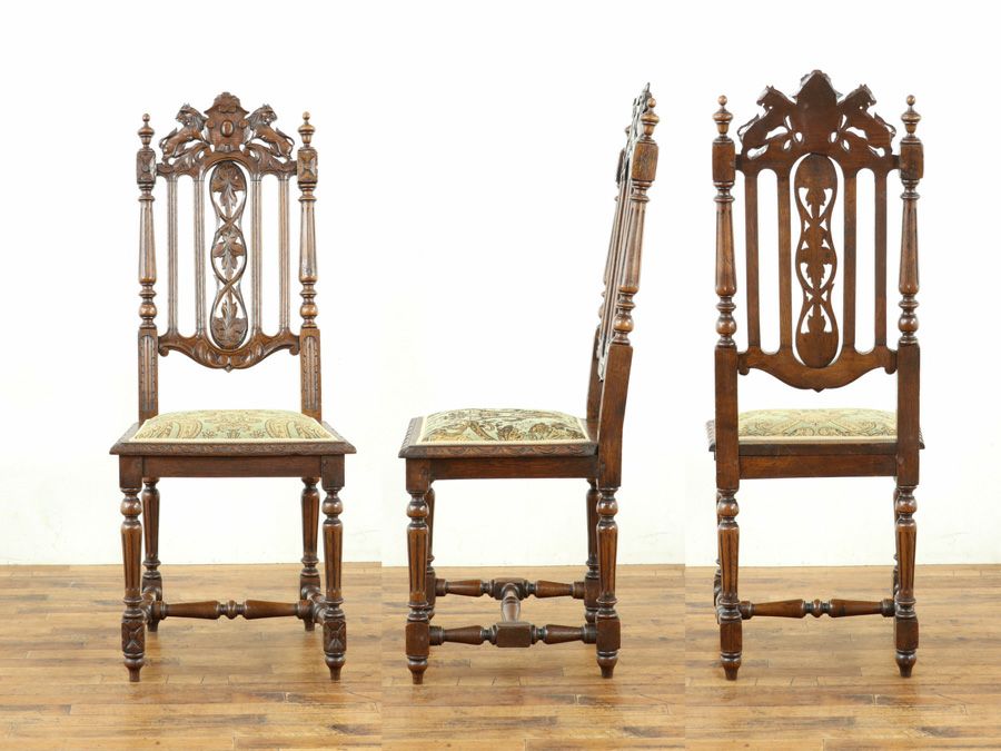 アンティーク 張替済ダイニングチェア 64928e