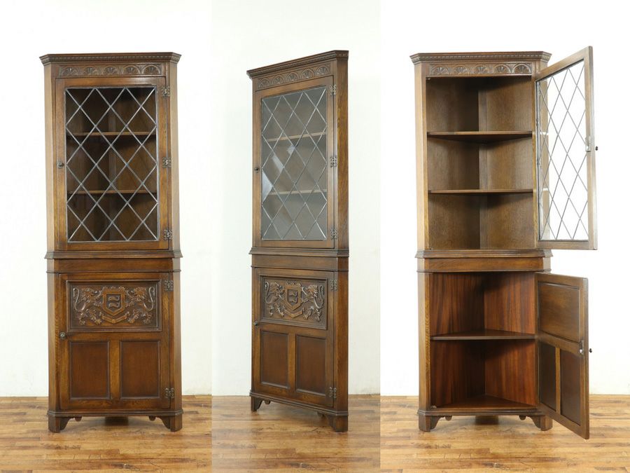 アンティーク家具 コーナーキャビネット 59085