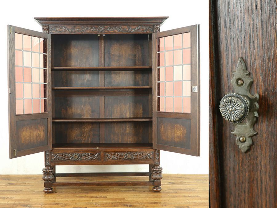 英国アンティーク家具 キャビネット 64302b
