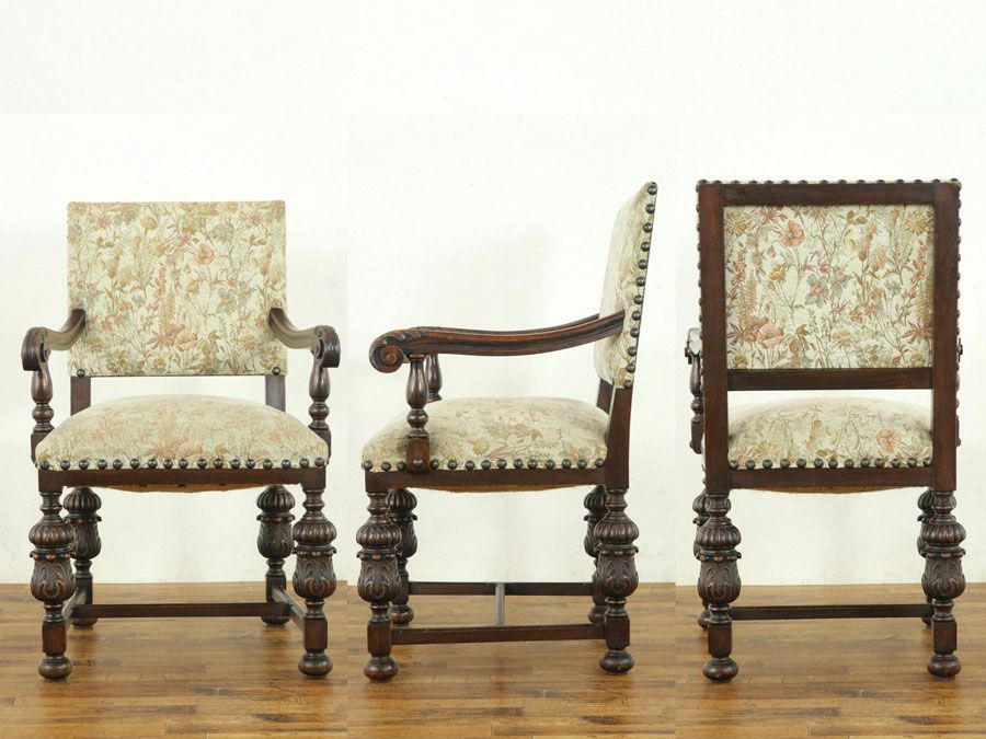 アンティーク家具 アームチェア×2 64302d