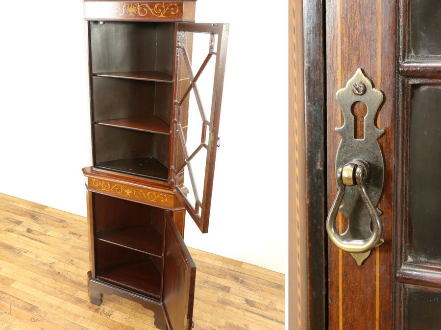アンティーク家具 コーナーキャビネット 59069