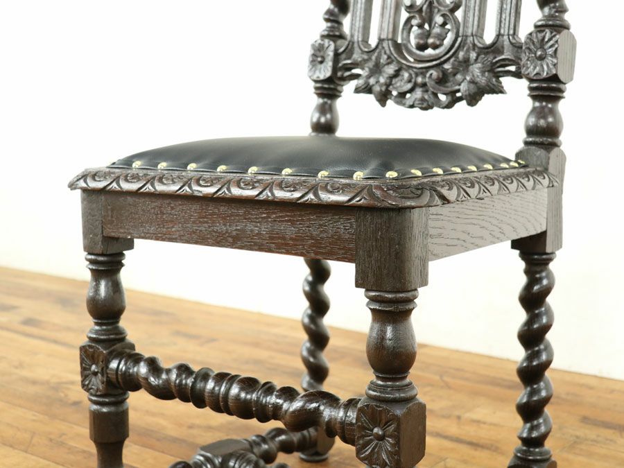 フランス アンティーク 張替済チェア 70485a