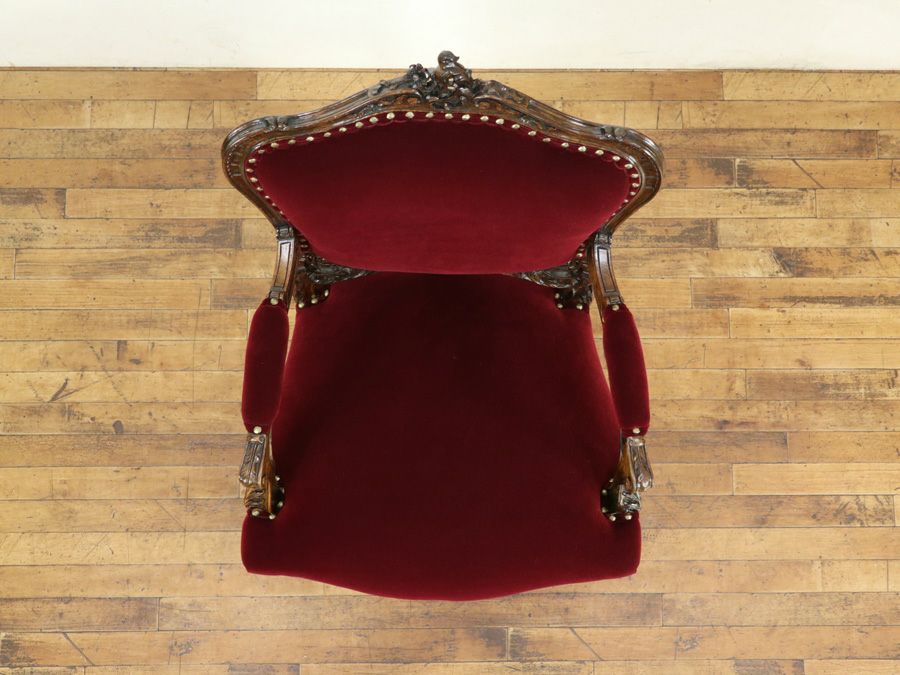 アンティーク家具 張替済アームチェア 64802c