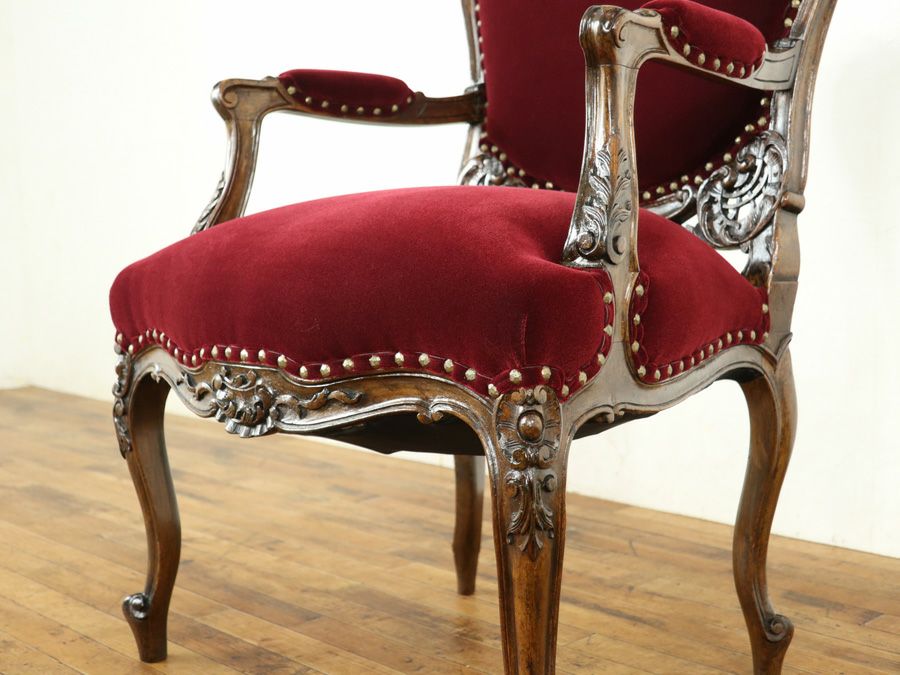 アンティーク家具 張替済アームチェア 64802c