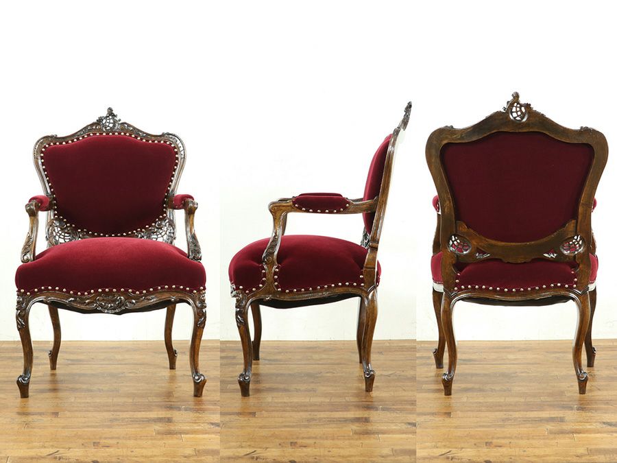 アンティーク家具 張替済アームチェア 64802c