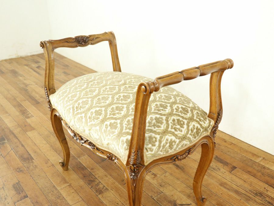 アンティーク家具 張替済スツール 64895e