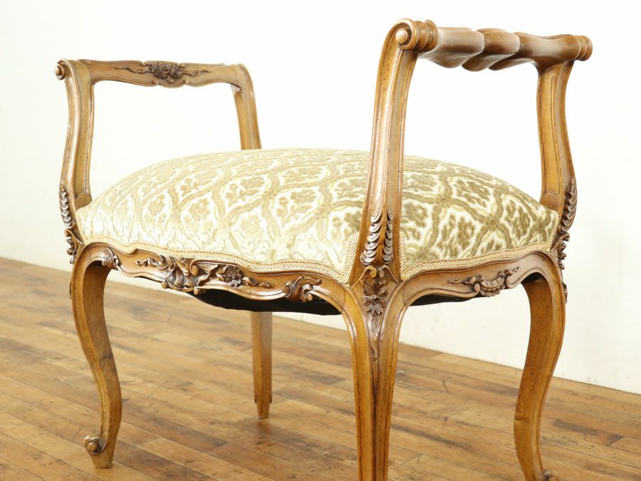 アンティーク家具 張替済スツール 64895e