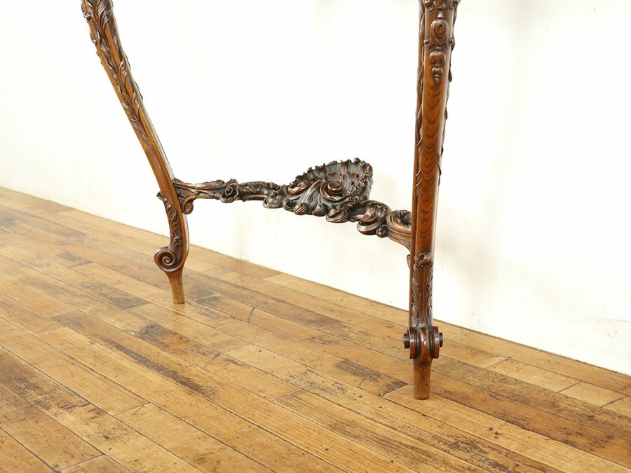 細やかで華麗な彫刻 壁に固定するサイドテーブル 大理石コンソール