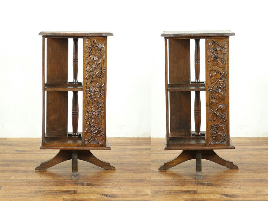 アンティーク リボルビングブックケース 59292