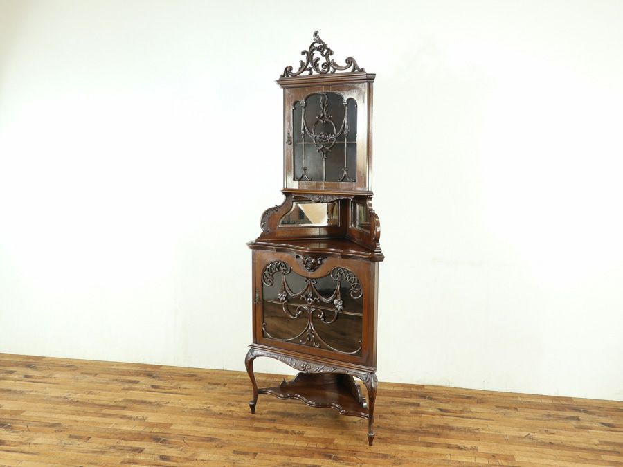 アンティーク家具 コーナーキャビネット 59229