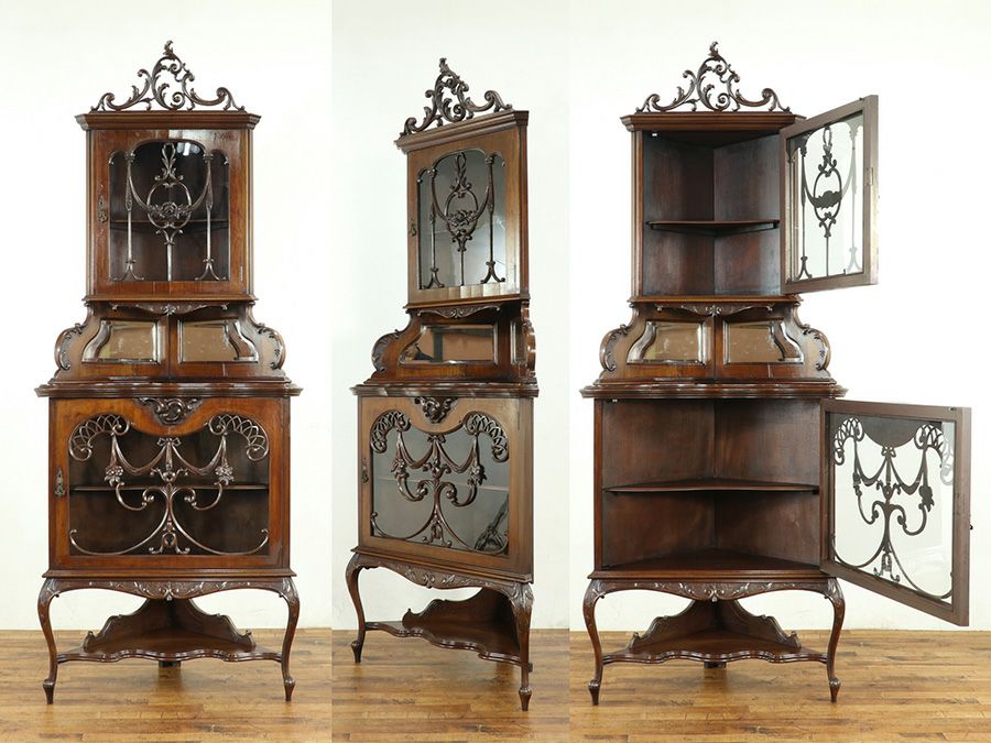 アンティーク家具 コーナーキャビネット 59229